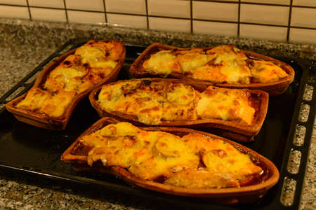 Salmon fish cooked in ovenの写真素材