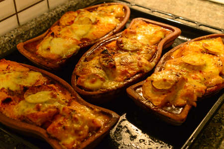 Salmon fish cooked in ovenの写真素材