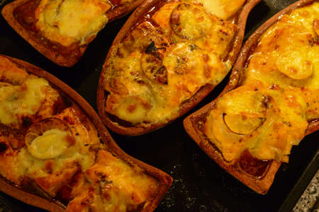 Salmon fish cooked in ovenの写真素材