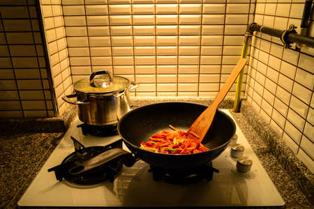 Vegatable noodle cooked at home