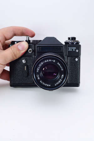 35mm camera in hand