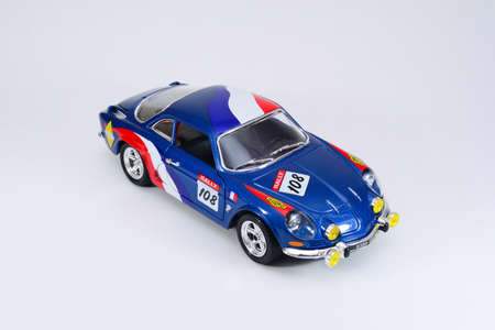 Diecast rally renault alpine on isolated backgroundのeditorial素材