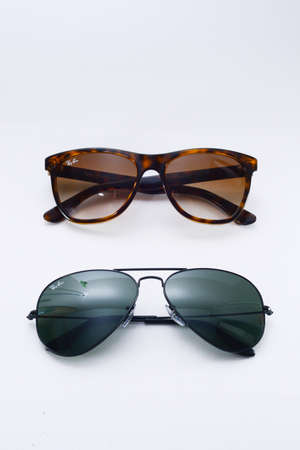 Rayban sunglasses on isolated backgroundの写真素材
