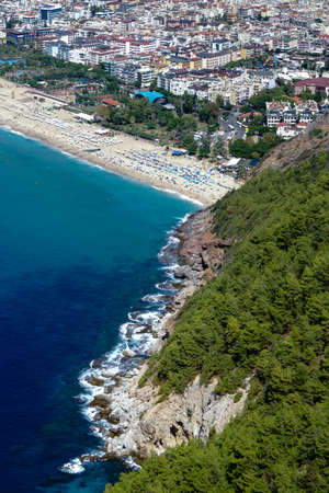 Alanya coastline from famous Alanya castleの写真素材