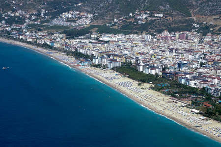 Alanya coastline from famous Alanya castleの写真素材