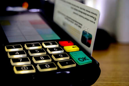Making a payment cardの写真素材