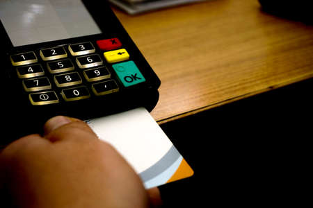Making a payment cardの写真素材