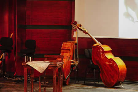 Two violins on the sceneの写真素材