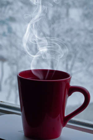 Hot tea in a glassの写真素材