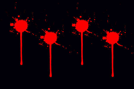 Bloody bullet hole texture on black backgroundの写真素材