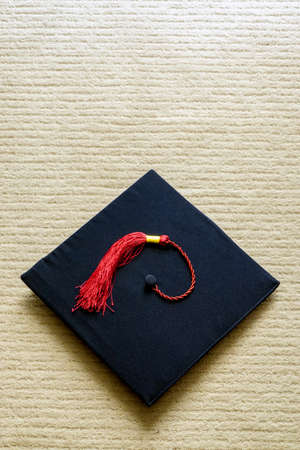 Graduation cap on white background close up viewの写真素材