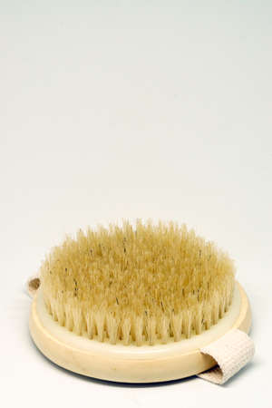 Bath Glove fibre and pouch on white isolated backgroundの写真素材