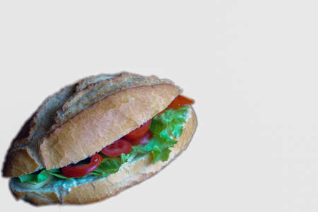 Sandwich on white isolated backgroundの写真素材