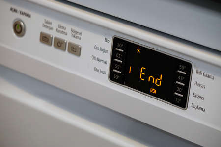 Dishwasher completed cleaning end display on lcd screen