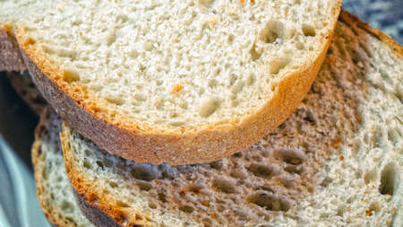Whole wheat bread slice close up view