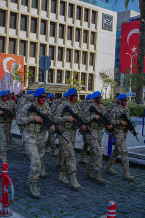 29 October 2019, Izmir Turkey, Celebrations and torch light procession on izmir konak on 29 October for the republic day;のeditorial素材