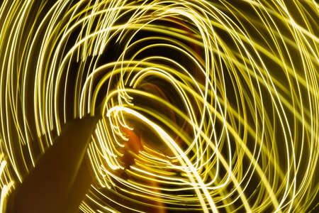Long exposure abstract light painting sparksの写真素材