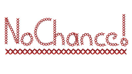 No chance hand writing on white background with cross check patternの写真素材