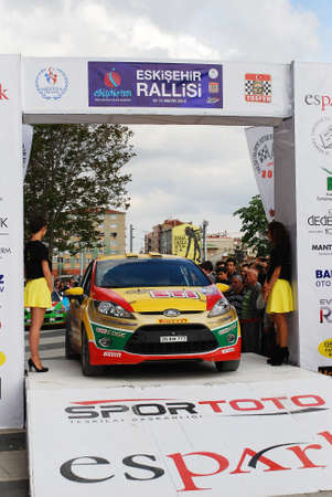 11.05.2013 Eskisehir, Turkey. Rally cars in competition in Eskisehir Rally 2014のeditorial素材