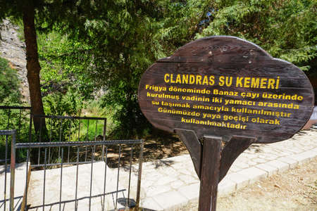 Clandras Bridge on Banaz river in Usak Turkey made by Phrygians and hydro electric centralの写真素材
