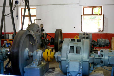 Turbins and generators on Banaz river in Usak Turkeyの写真素材