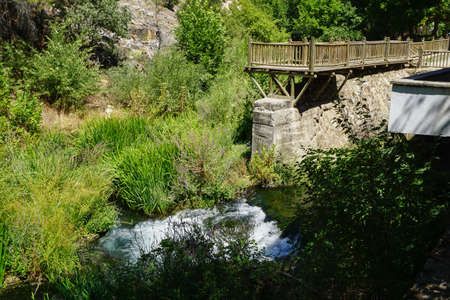 Clandras Bridge on Banaz river in Usak Turkey made by Phrygians and hydro electric centralの写真素材