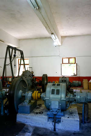 Turbins and generators on Banaz river in Usak Turkeyの写真素材