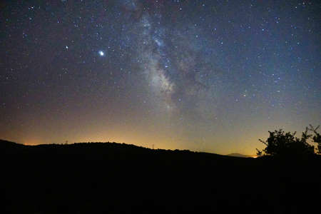 Star Astronomy photography long exposure nightscapeの写真素材