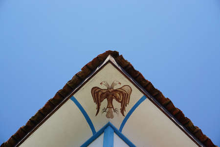 Double headed hawk home ornamentの写真素材