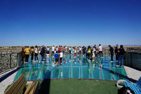 23 August 2020 Usak Turkey Ulubey canyons Worlds second biggest canyon and glass terraceのeditorial素材