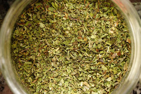 Mint spice in the jar close up viewの写真素材
