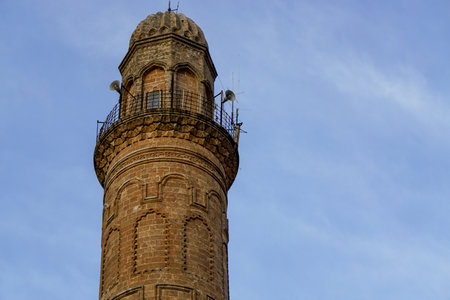 Artuklu Mardin, Turkey 7 May 2022 Mardin landscape at sunset with minaret of Ulu Cami, also known as Great mosque of Mardinのeditorial素材