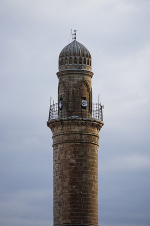 Artuklu Mardin, Turkey 7 May 2022 Mardin landscape at sunset with minaret of Ulu Cami, also known as Great mosque of Mardinのeditorial素材