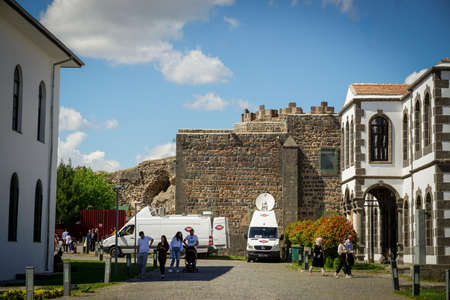 8 May 2022 Diyarbakir Turkey. Turkish Radio Television live broadcast vehiclesのeditorial素材