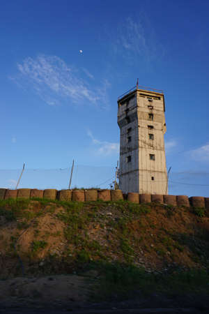 Military watchtower in Cizre Turkeyの写真素材