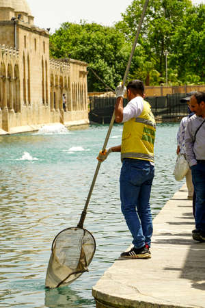 14 May 2022 Sanliurfa Turkey. Urfa Balikligol Halil ul Rahman mosque at Sanliurfa Turkeyのeditorial素材