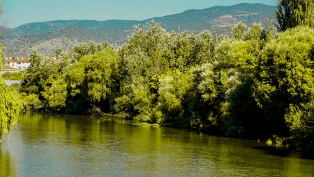 Porsuk River in Eskisehir Turkey on a sunny dayの写真素材