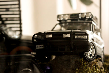 17 December 2023 Eskisehir Turkey. Diecast model car diorama close up viewの写真素材