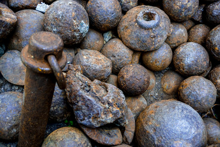 13 July 2025 Erzurum Turkey. Historical clock tower tepsi minaret from Saltuk era in city center with architectural details and war artifactsの写真素材