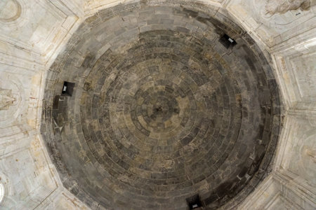 13 July 2025 Erzurum Turkey. Double Minaret Madrasah and Museum in Erzurum Turkey with artchitectural details and old artifacts museumの写真素材