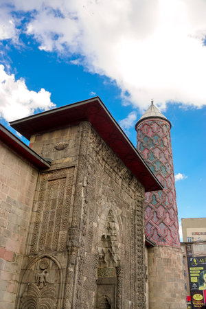 13 July 2025 Erzurum Turkey. Three tombs historical artifacts from Saltuk Era in Erzurum city center.の写真素材