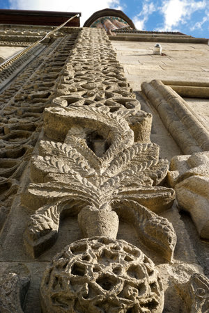 13 July 2025 Erzurum Turkey. Double Minaret Madrasah and Museum in Erzurum Turkey with artchitectural details and old artifacts museumの写真素材