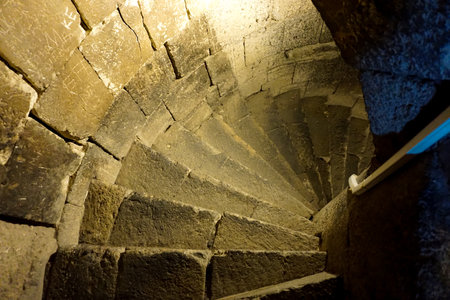 13 July 2025 Erzurum Turkey. Historical clock tower tepsi minaret from Saltuk era in city center with architectural details and war artifactsの写真素材