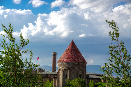 13 July 2025 Erzurum Turkey. Three tombs historical artifacts from Saltuk Era in Erzurum city...