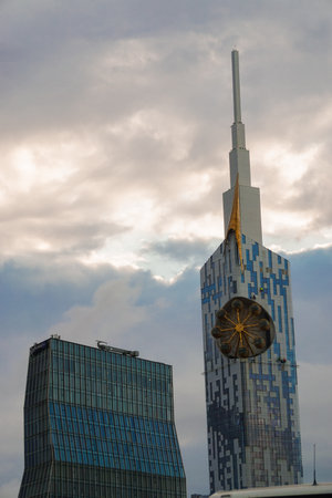 14 July 2025 Batumi Georgia. Batumi city sight, monuments, streets, buildings, skyscapers, cars,...