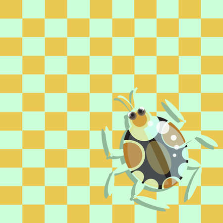 Beetle on a chessboardの写真素材
