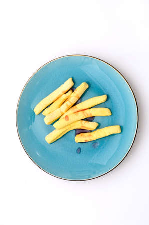 Marshmallow Fries with Strawberry Ketchupの写真素材