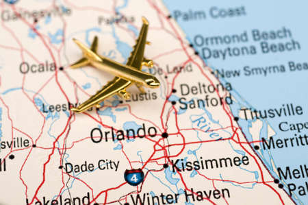 Plane Flying into Orlandoの写真素材