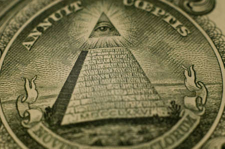 Pyramid on Back on One Dollar Billの写真素材