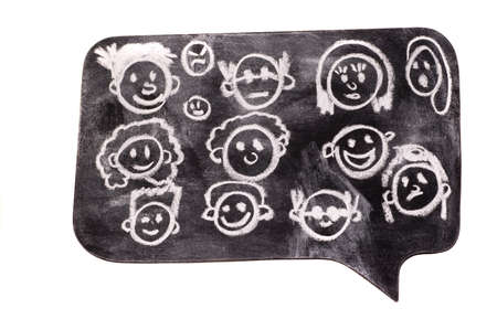 Faces on Cartoon Bubbleの写真素材